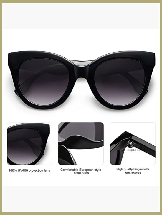 Retro Oversized Cateye Sunglasses with UV400 Protection main image 4